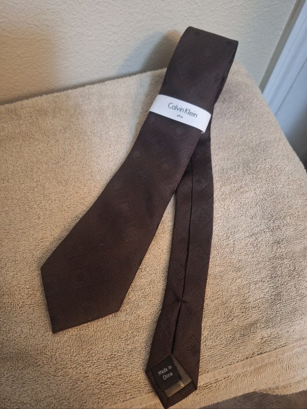 Calvin Klein Brown Slim Necktie